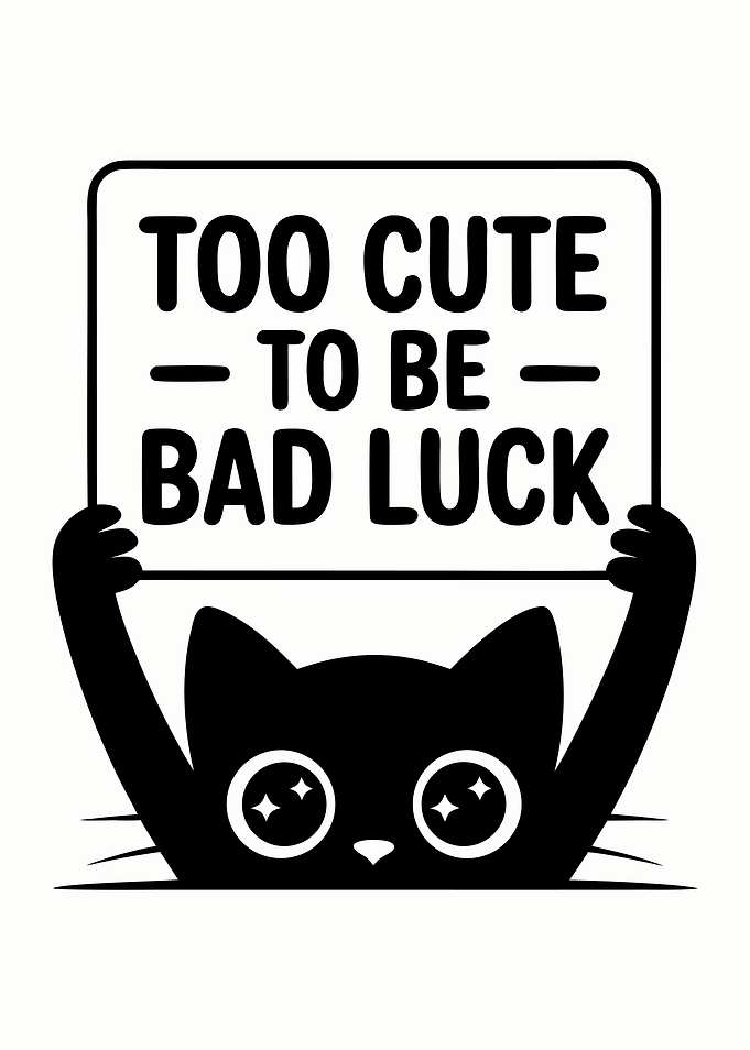 Too Cute To Be Bad Luck Cat