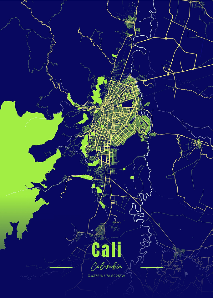 Cali, Colombia City Map