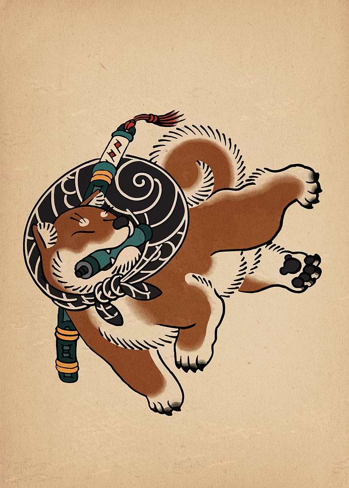 Shiba Inu with Decorated Collar