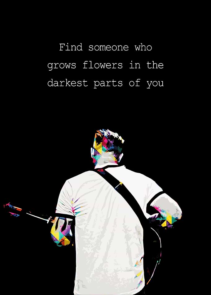 Guitarist with Inspirational Quote