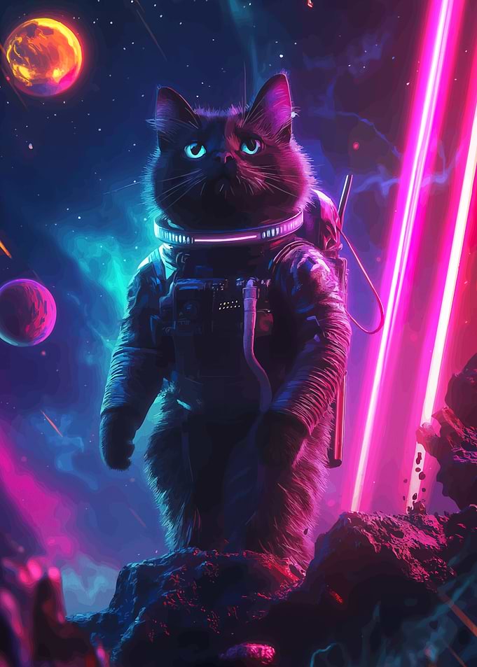 Astronaut Cat Space