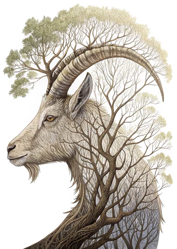 Goat and Tree Symbiosis
