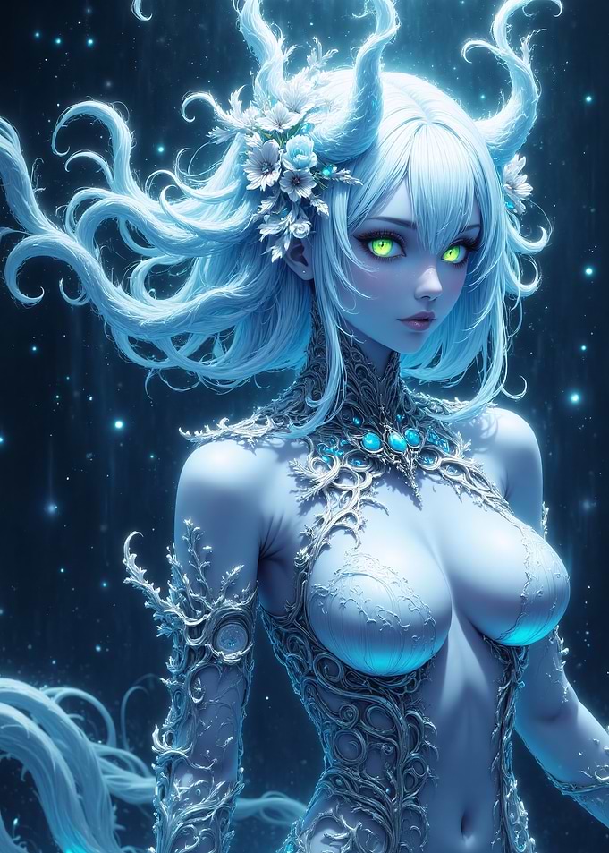 Anime Ice Queen with Horns