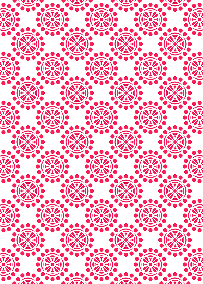 Retro Sunburst Repeat Pattern in Red and White