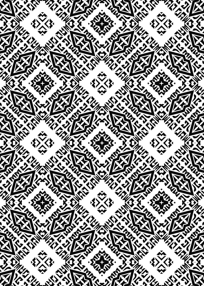 Complex Diamond Grid with Geometric Filigree