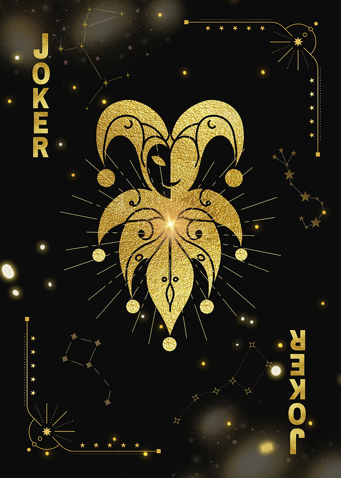 Joker Card with Constellations