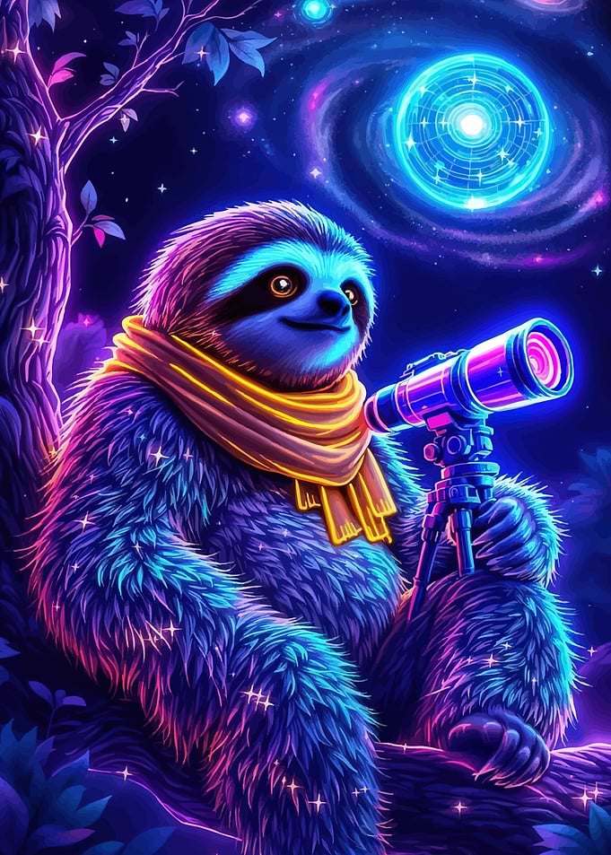 Cosmic Sloth Astronomer