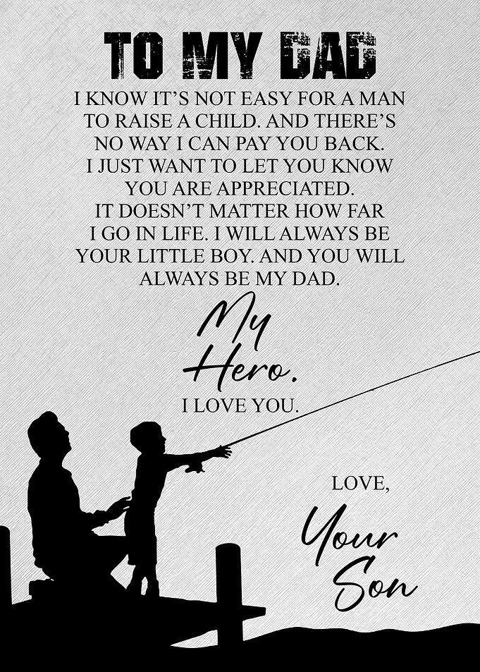 Fishing Dad & Son Poster – Heartfelt Gift for Dad