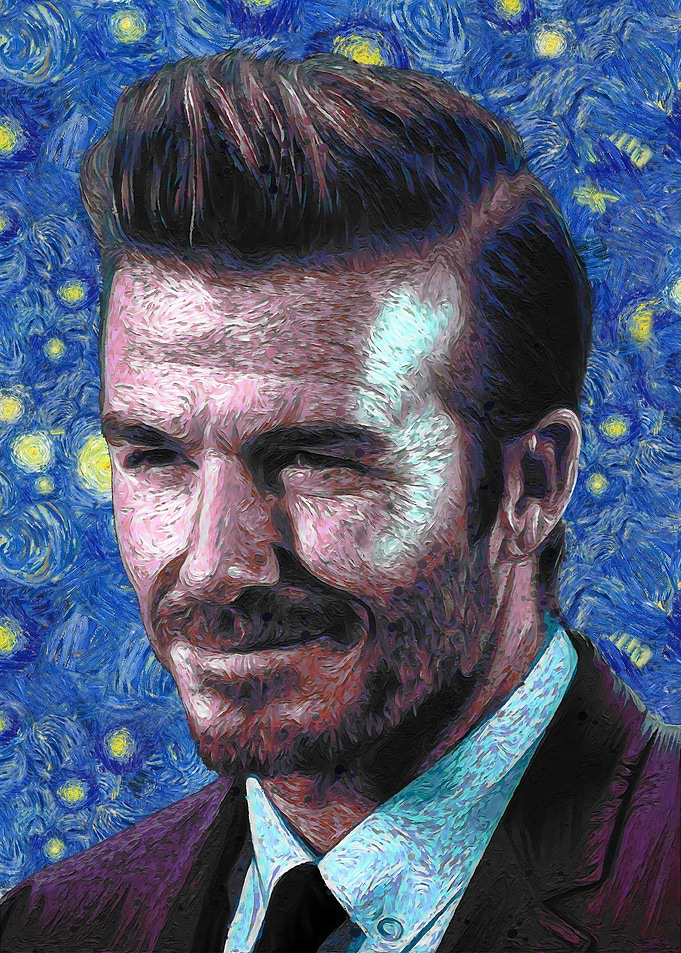 David Beckham Starry Night Portrait