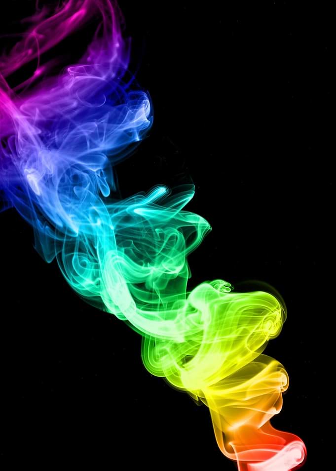 Rainbow Smoke on Black Background
