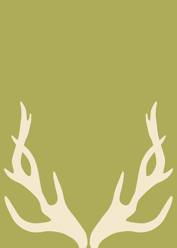 Minimalist Antler Christmas Art – Neutral Scandinavian Holiday Decor