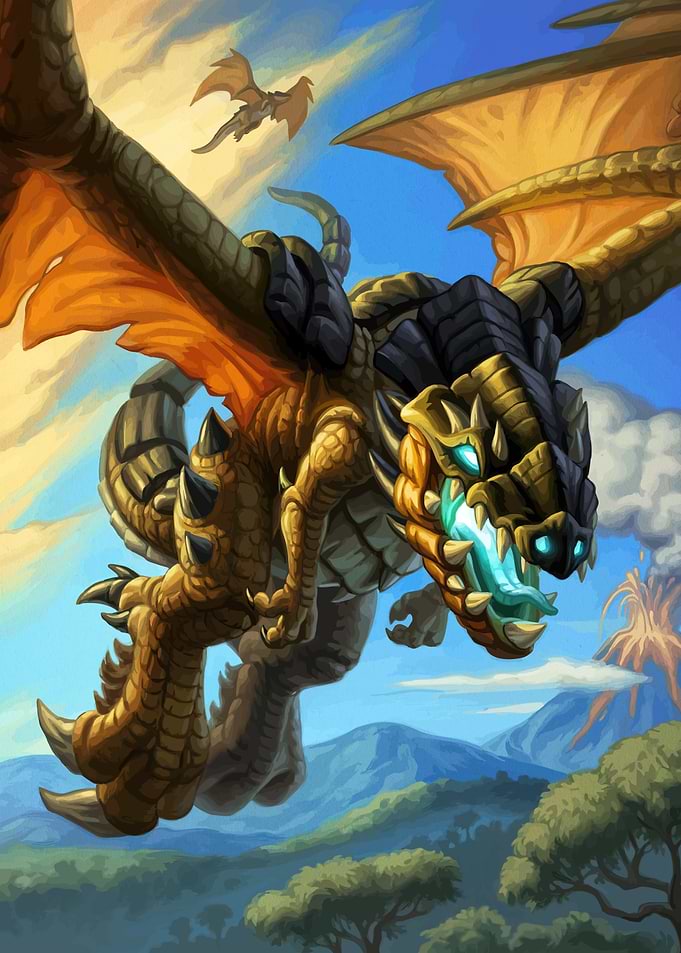 Golden Dragon Flying Landscape