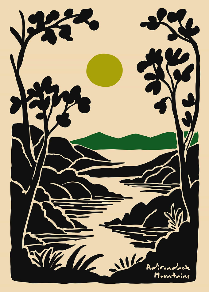 Adirondack Mountains Landscape Art Print