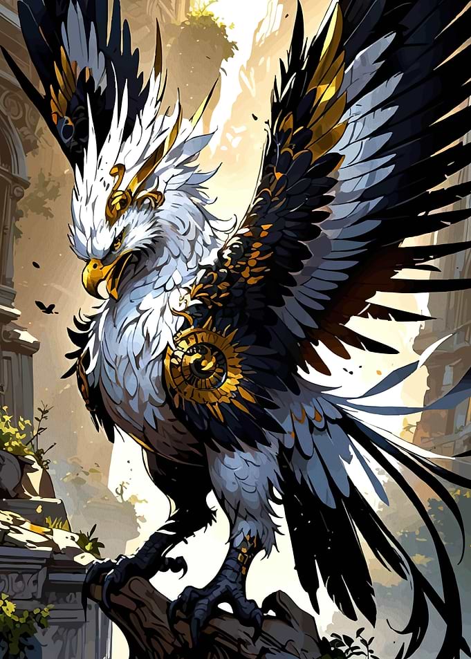 Majestic Griffin Perched Ledge