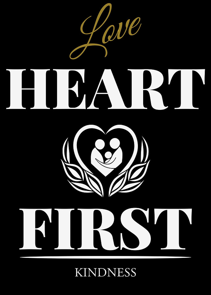 Love Heart First Kindness Graphic – Dark Edition