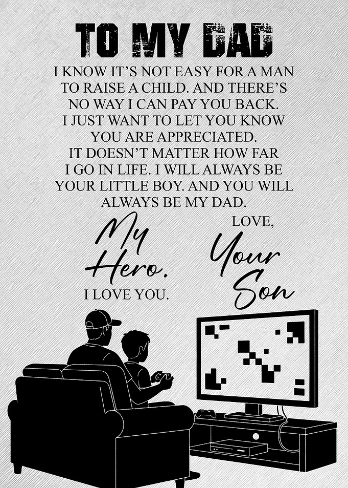 Gaming Dad & Son Poster – Perfect Gift for Dad Who Loves Gaming