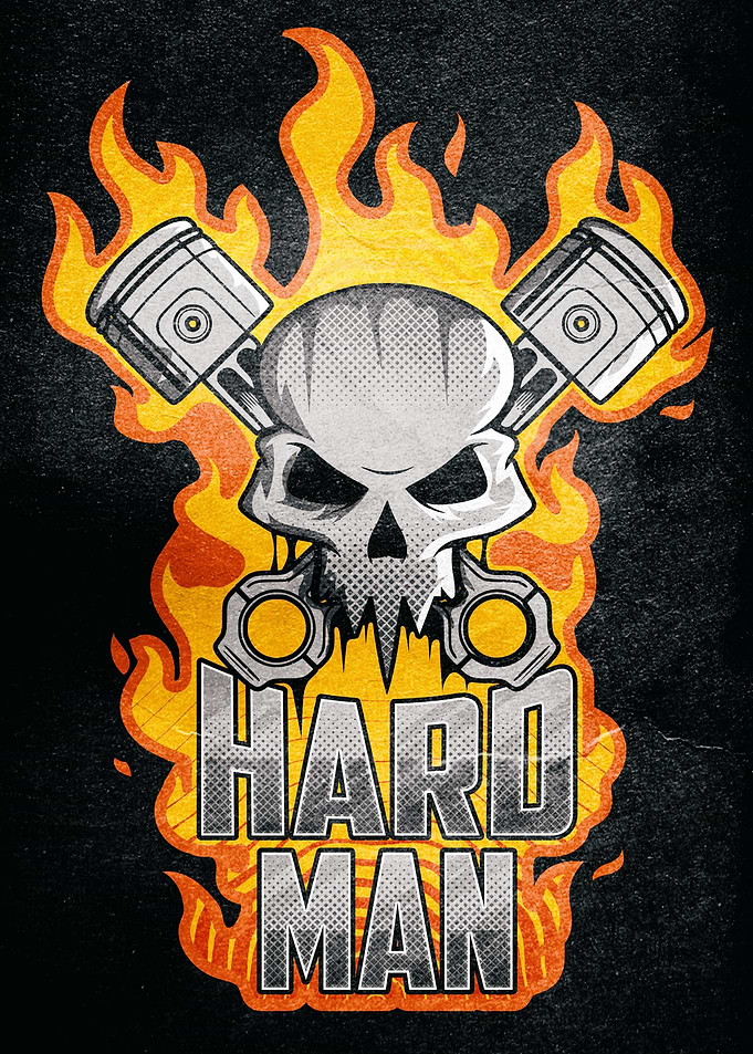 Hard Man Skull and Pistons