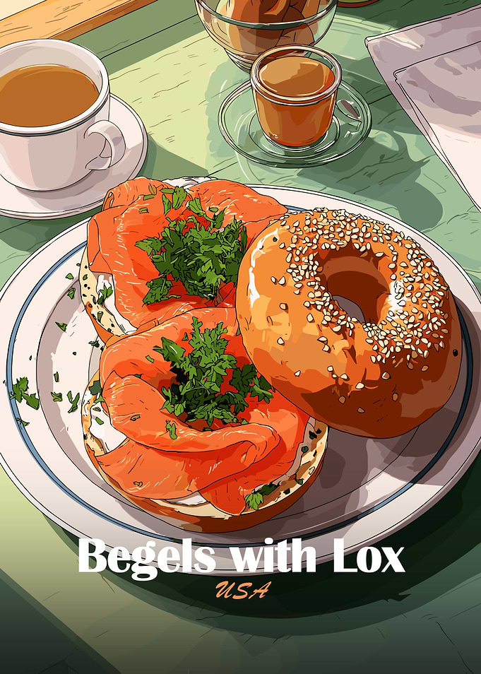 Bagels with Lox Illustration
