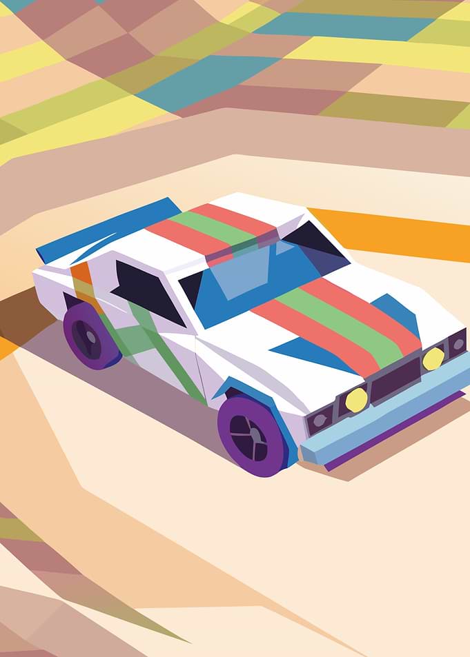 Low Poly Racing Car Illustration