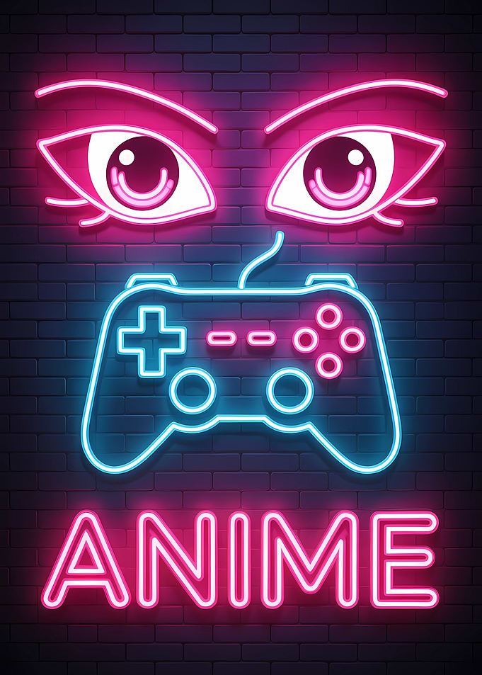 Anime Gaming Neon Sign
