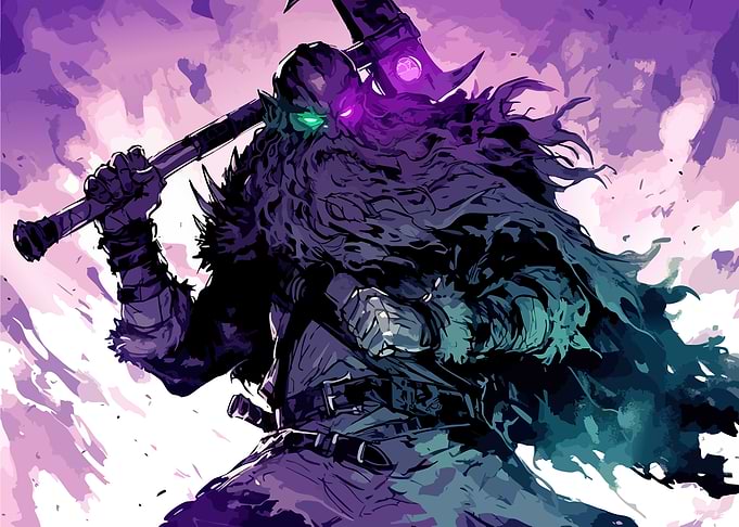 Fantasy Warrior with Axe Illustration