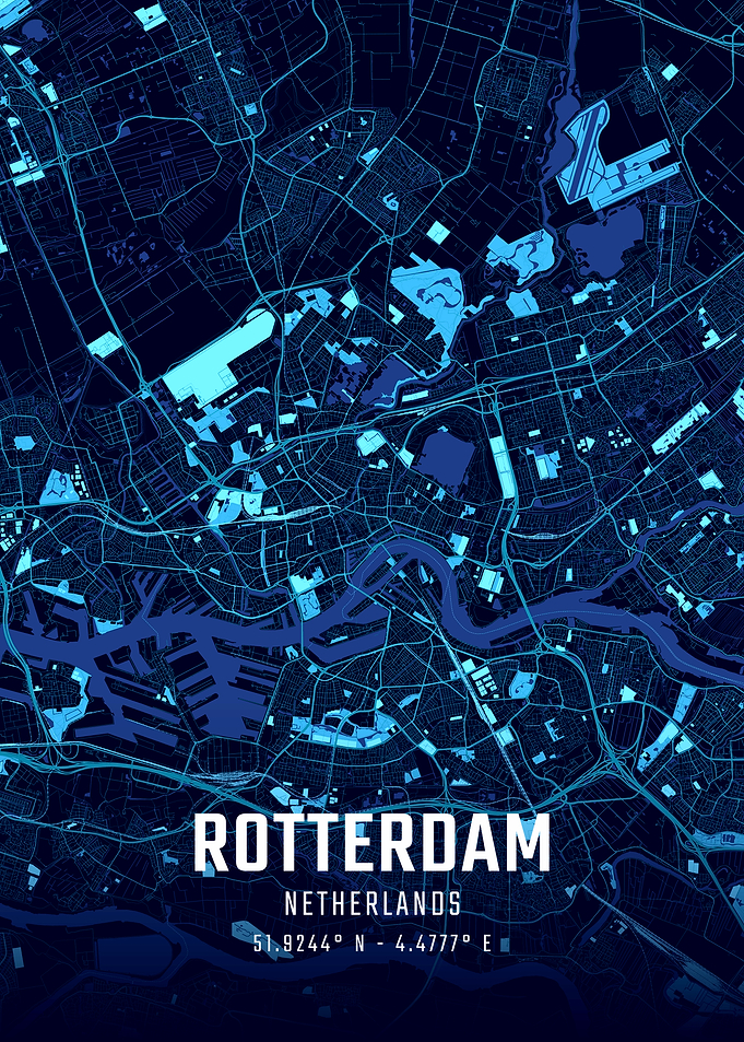 Rotterdam Midnight City Map