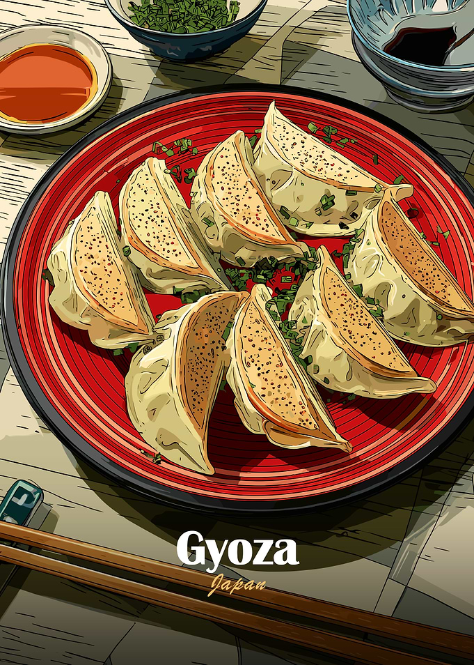 Gyoza Japan Food Illustration