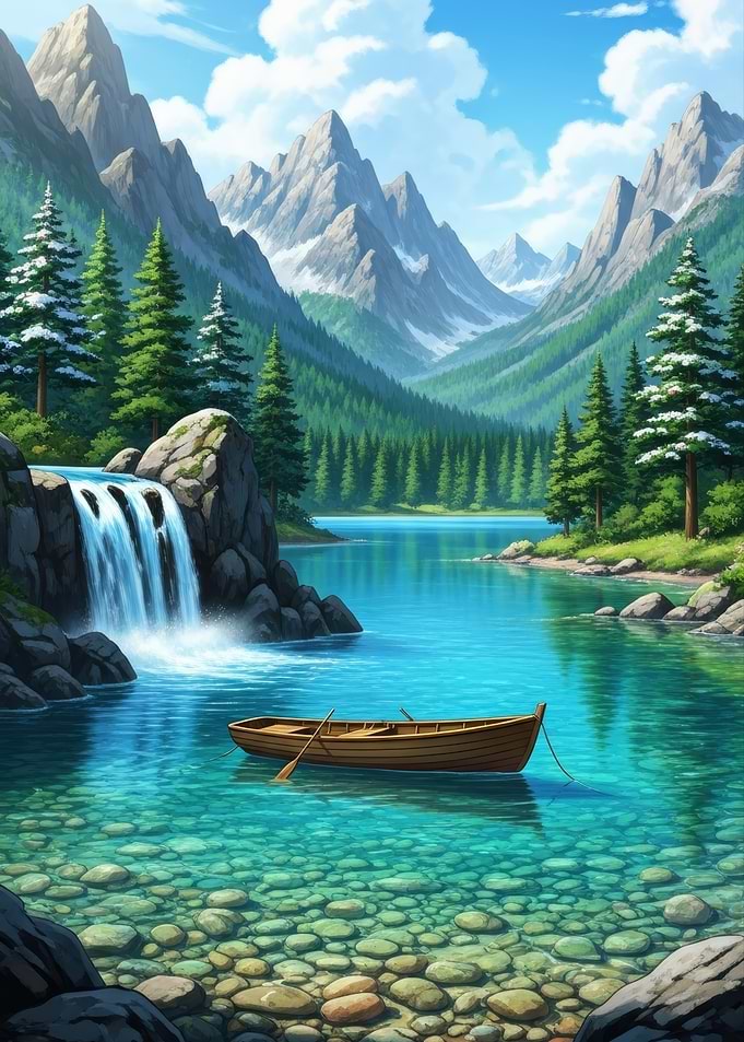 Mountain River Landscape