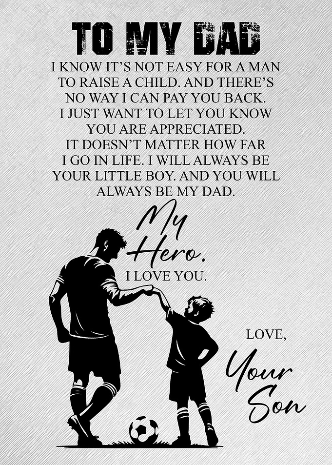 Soccer Dad & Son Poster – Perfect Gift for Dad Who Loves Soccer