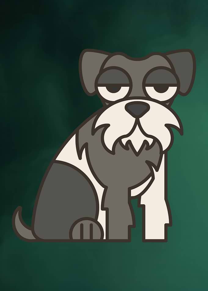 Cartoon Schnauzer Dog Illustration