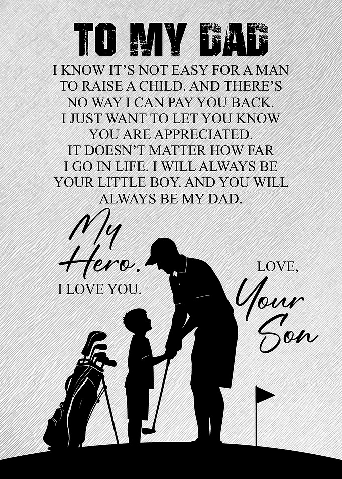 Golf Dad & Son Poster – Perfect Gift for Dad Who Loves Golf