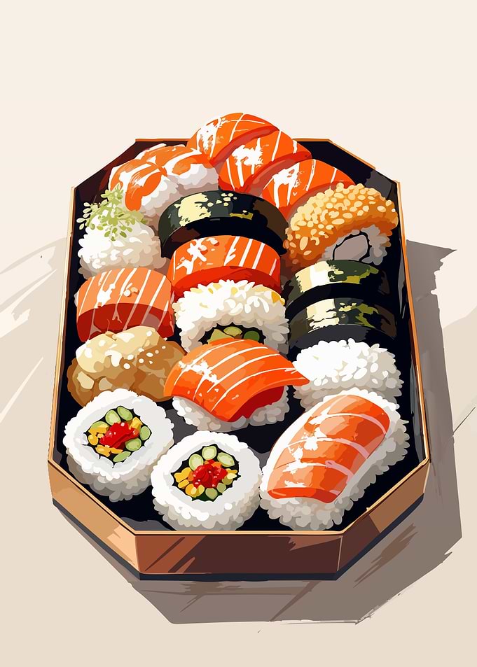 Sushi Platter Illustration
