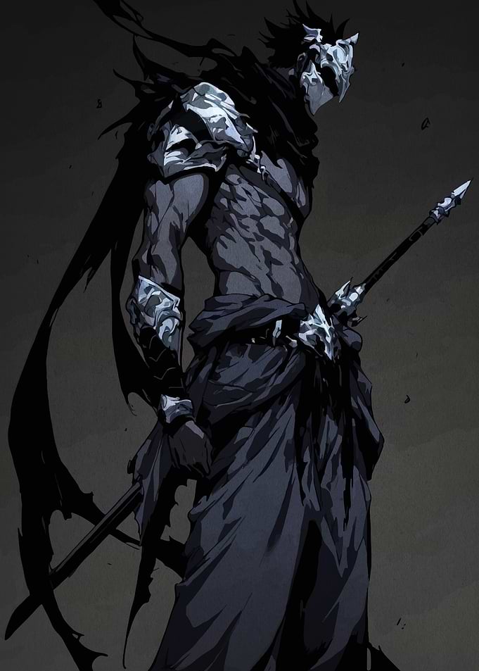 Dark Fantasy Warrior with Mask