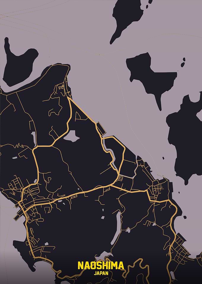 Naoshima, Japan Map Art