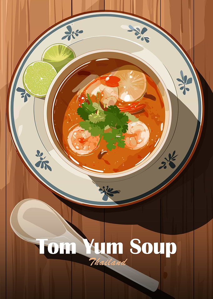 Tom Yum Soup Illustration
