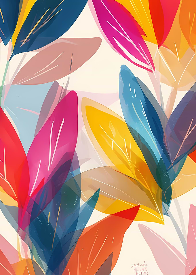 Colorful Abstract Leaves Pattern