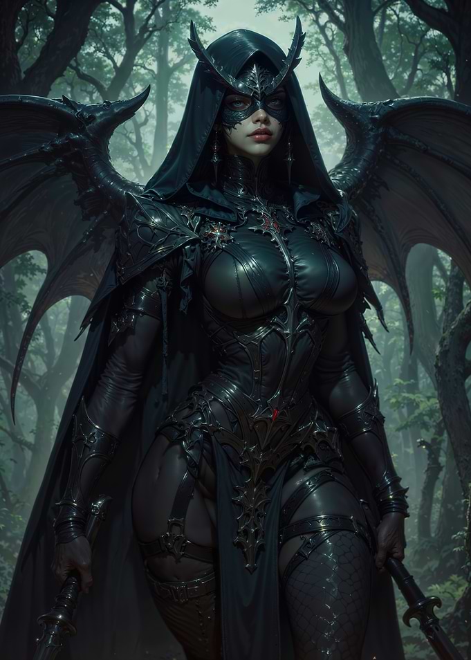 Winged Warrior in Forest