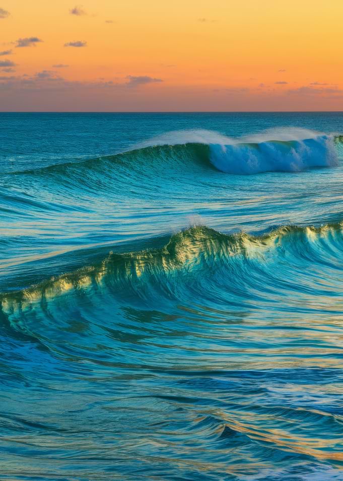 Ocean Waves at Sunset