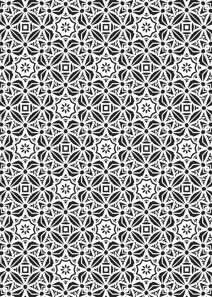 Ornamental Floral Tessellation Pattern