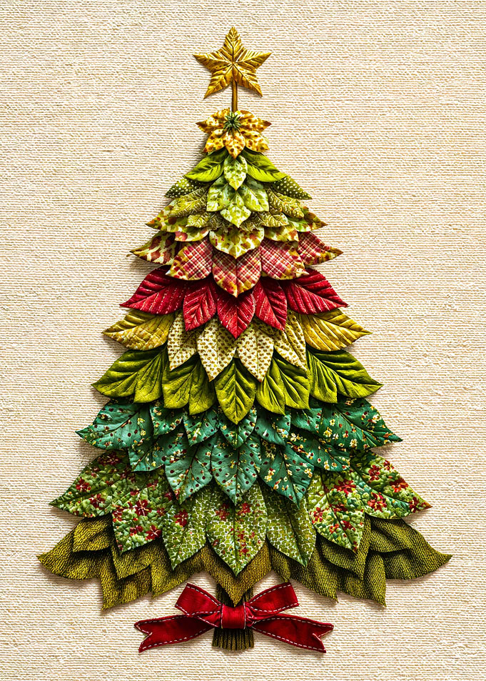 Fabric Christmas Tree with Star Topper