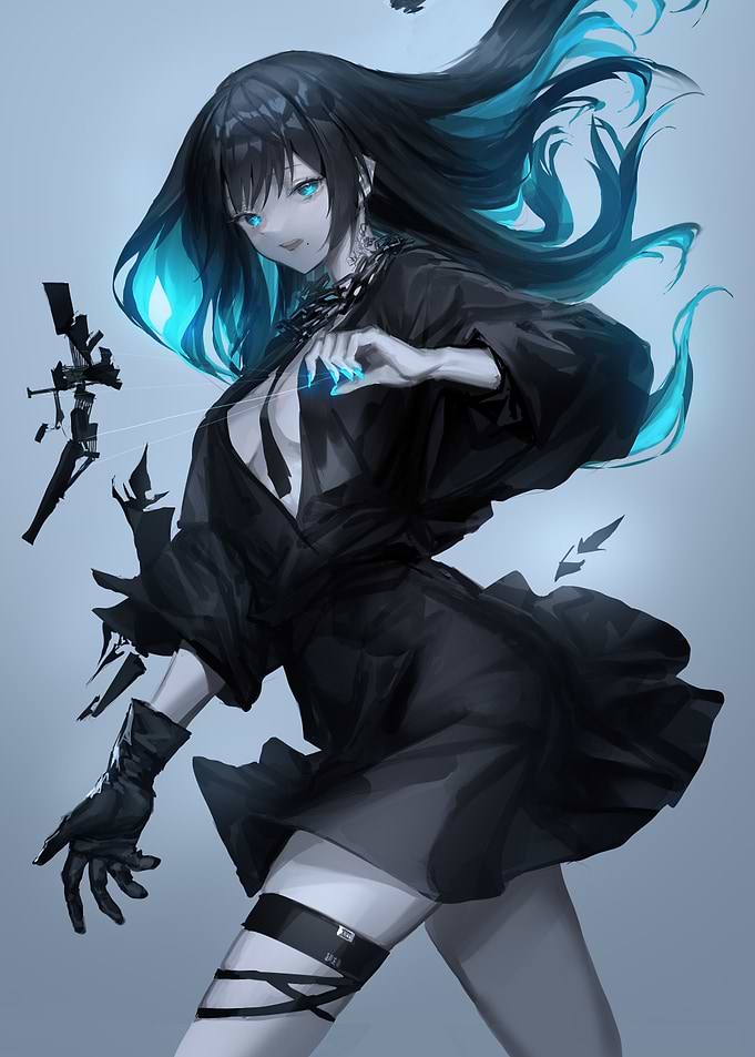 Girl with Black and Blue Hair
