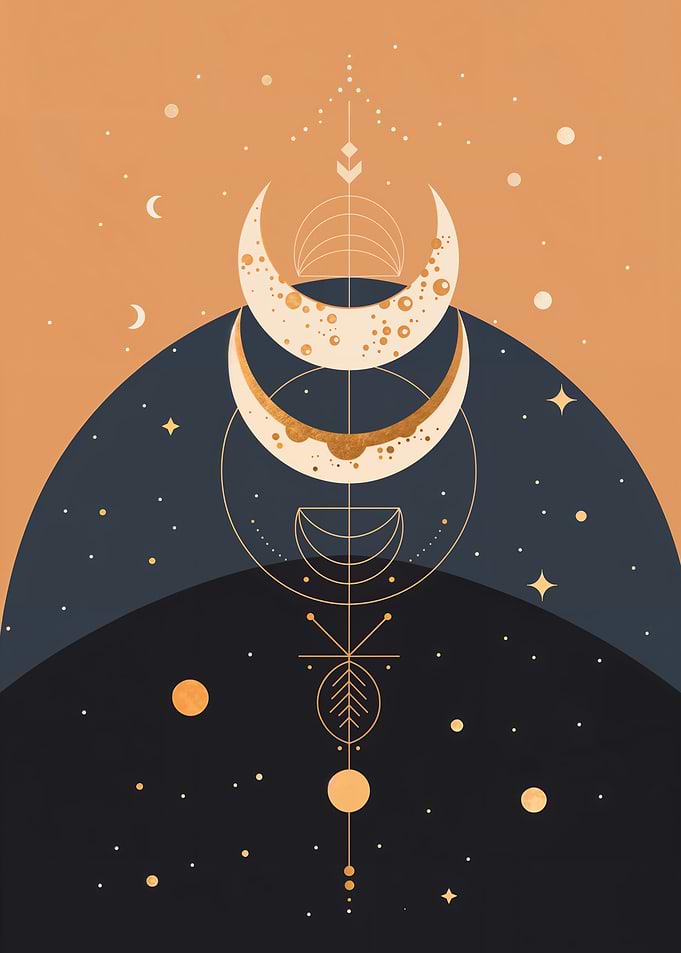 Celestial Moon Phases Art