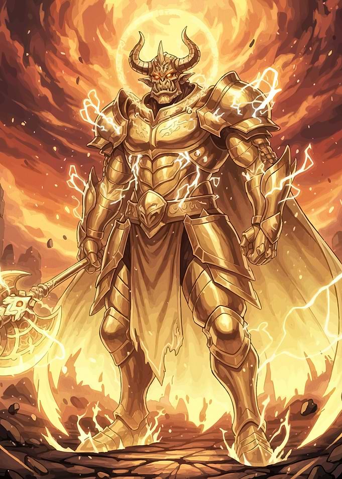 Golden Armored Demon Warrior