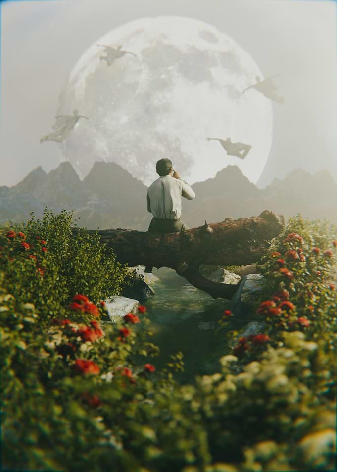 Flying Away 3D Artwork Render
