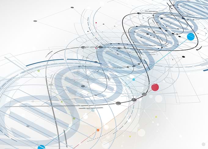 Abstract DNA Helix Technology Background