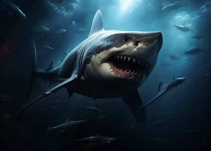 Great White Shark in Ocean