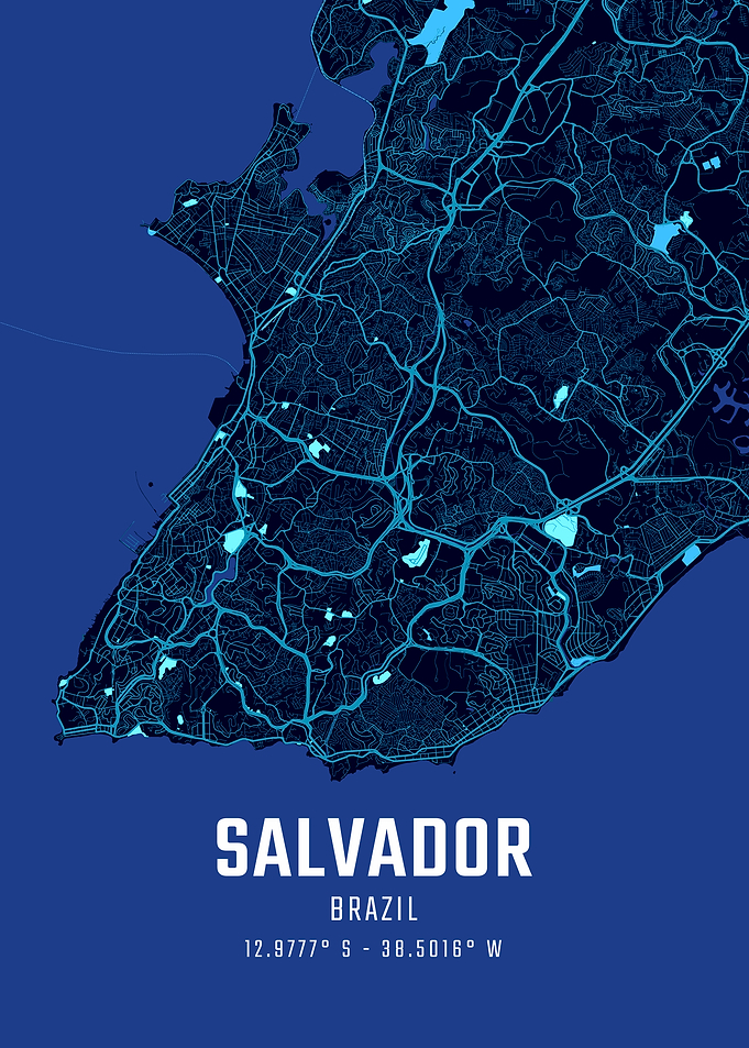 Salvador Midnight City Map