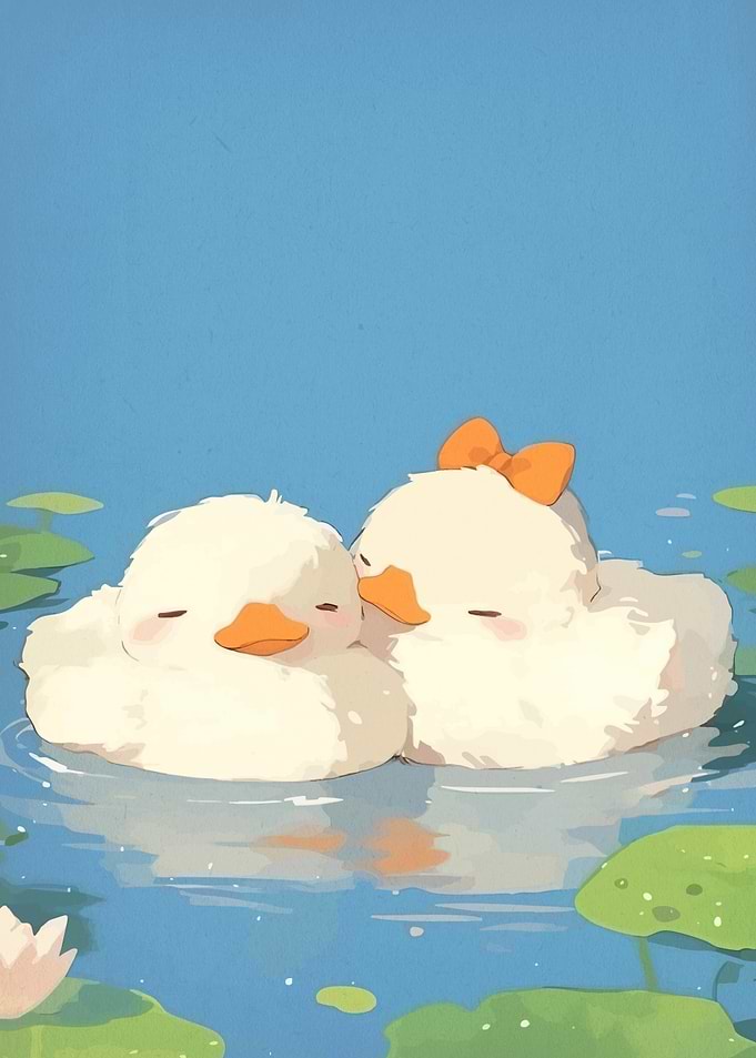 Cute Ducklings Pond