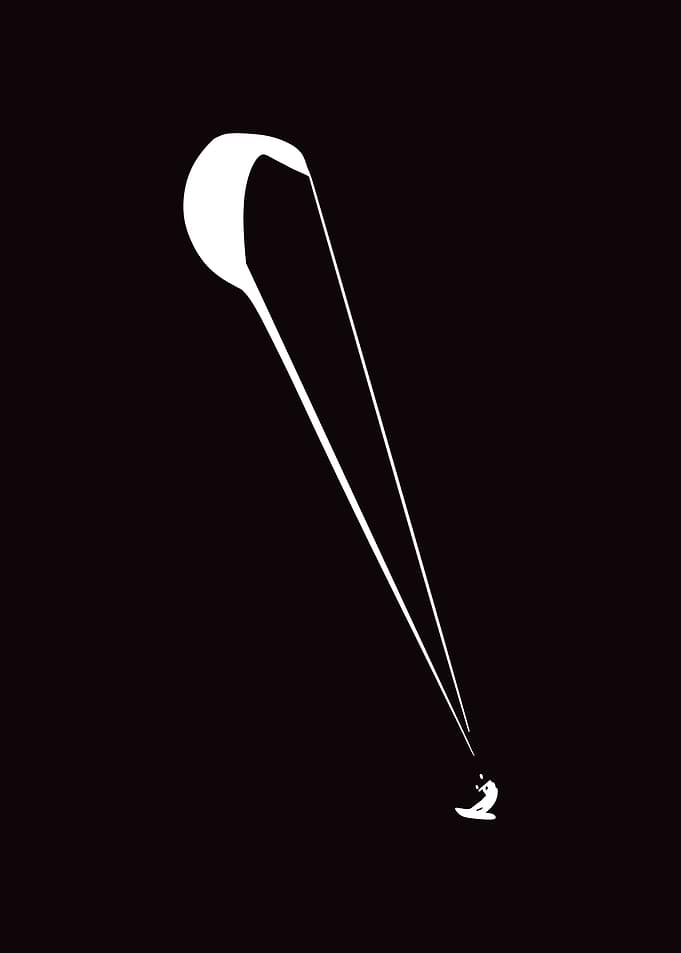 Minimalist Paragliding Silhouette