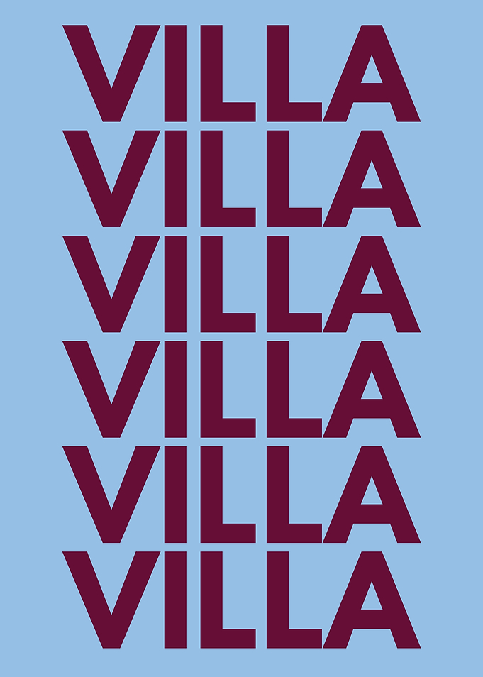 Aston Villa | VILLA Claret and Blue | Poster